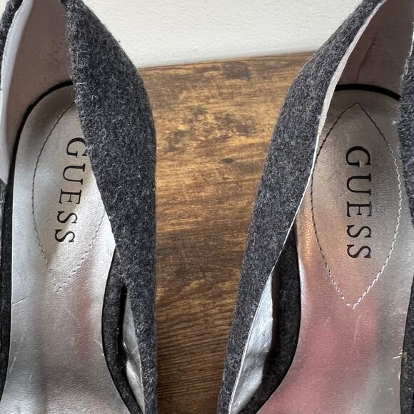 GUESS Pumps 7 Gray Closed Toe Platform Stiletto High Heel Going Out Evening Y2K - Picture 8 of 10